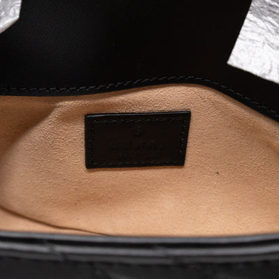GG Marmont Chain Belt Bag Black Leather