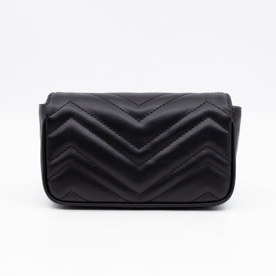 GG Marmont Chain Belt Bag Black Leather