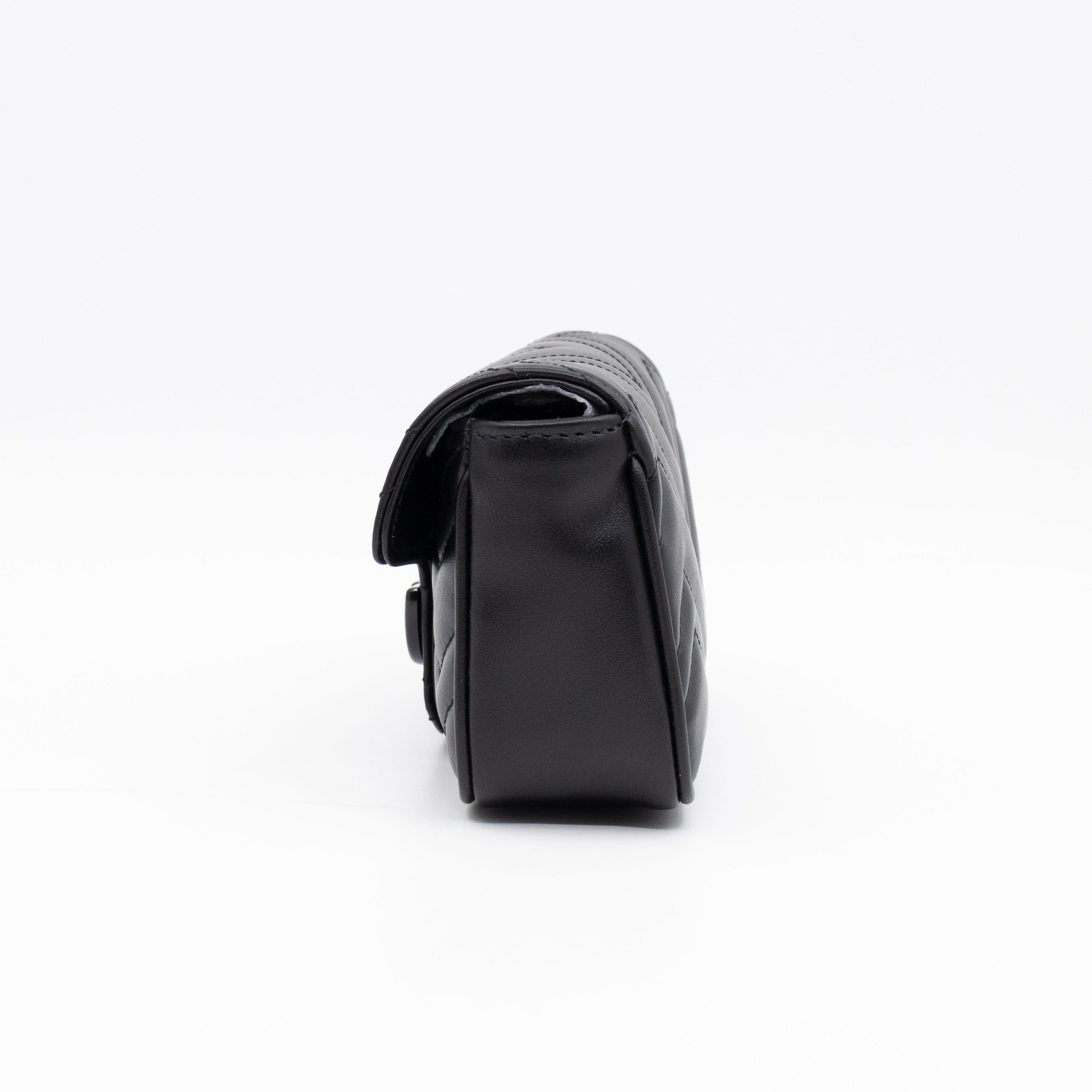 GG Marmont Chain Belt Bag Black Leather
