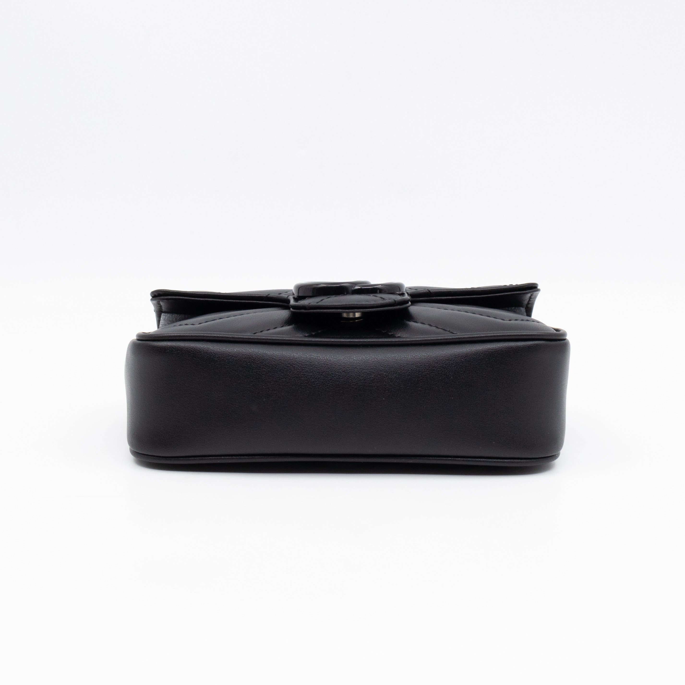 GG Marmont Chain Belt Bag Black Leather