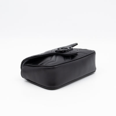 GG Marmont Chain Belt Bag Black Leather