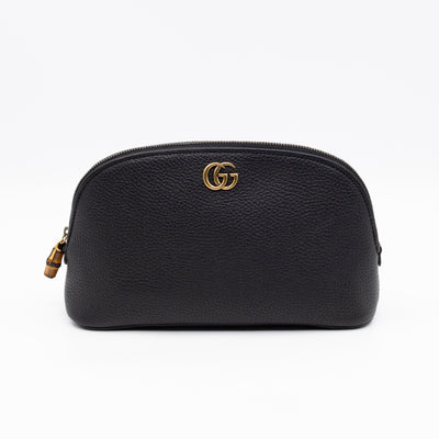 Bamboo Puller GG Beauty Case Black Leather