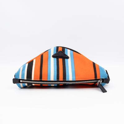 Wristlet Triangle Clutch Bag Arancio Canvas