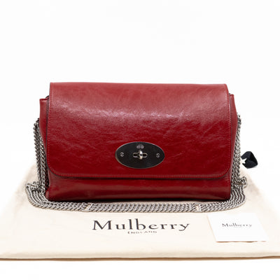 Lily Medium Triple Chain Lancaster Red Leather Silver