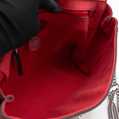 Lily Medium Triple Chain Lancaster Red Leather Silver