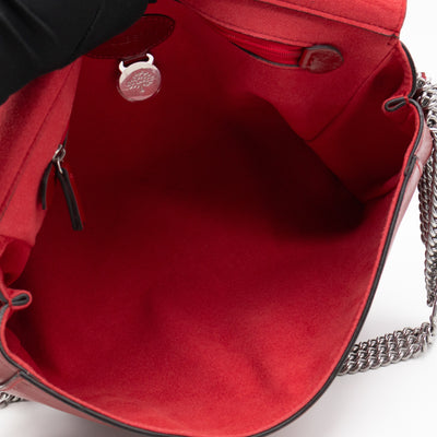 Lily Medium Triple Chain Lancaster Red Leather Silver