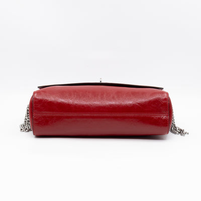 Lily Medium Triple Chain Lancaster Red Leather Silver