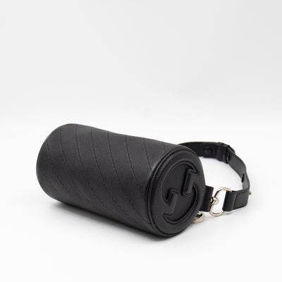 Mini Blondie Shoulder Bag Black Diagonal Quilted Leather