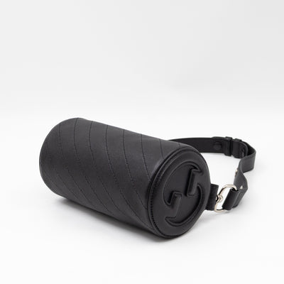 Mini Blondie Shoulder Bag Black Diagonal Quilted Leather