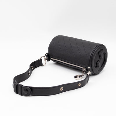 Mini Blondie Shoulder Bag Black Diagonal Quilted Leather
