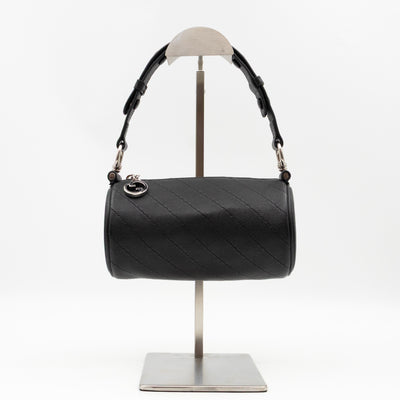 Mini Blondie Shoulder Bag Black Diagonal Quilted Leather
