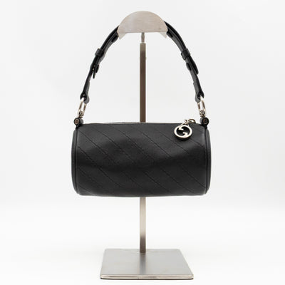 Mini Blondie Shoulder Bag Black Diagonal Quilted Leather