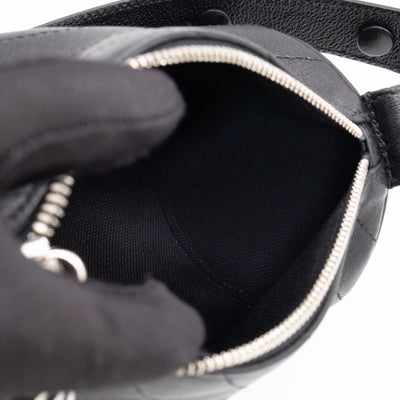 Mini Blondie Shoulder Bag Black Diagonal Quilted Leather