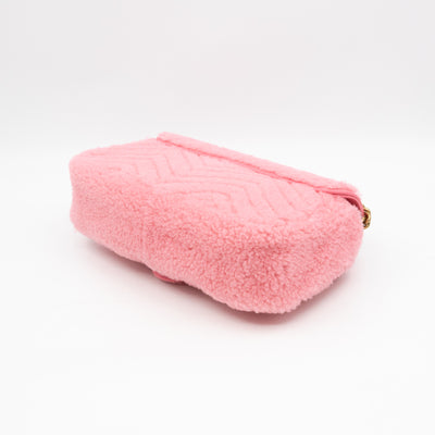 GG Marmont Medium Flap Bag Pink Shearling