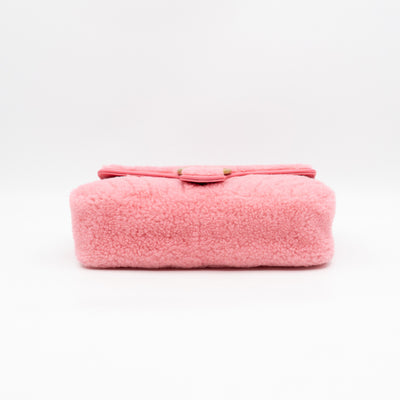 GG Marmont Medium Flap Bag Pink Shearling