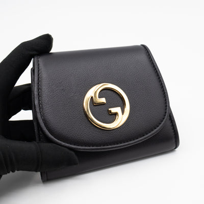 Blondie Medium Chain Wallet Bag Black Leather