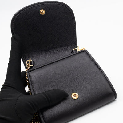 Blondie Medium Chain Wallet Bag Black Leather
