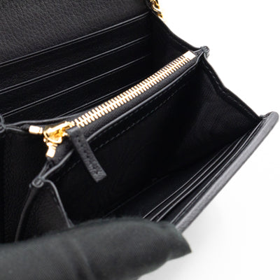 Blondie Medium Chain Wallet Bag Black Leather