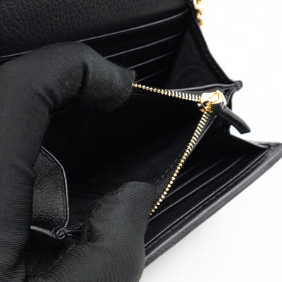 Blondie Medium Chain Wallet Bag Black Leather