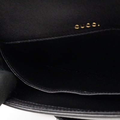 Horsebit 1955 Mini Shoulder Bag Black Leather Shearling