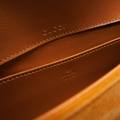 Horsebit 1955 Mini Shoulder Bag Camel Suede Leather Shearling