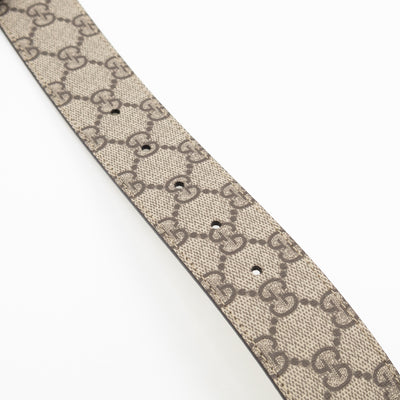 GG Marmont Wide Belt GG Supreme White Leather 85 cm