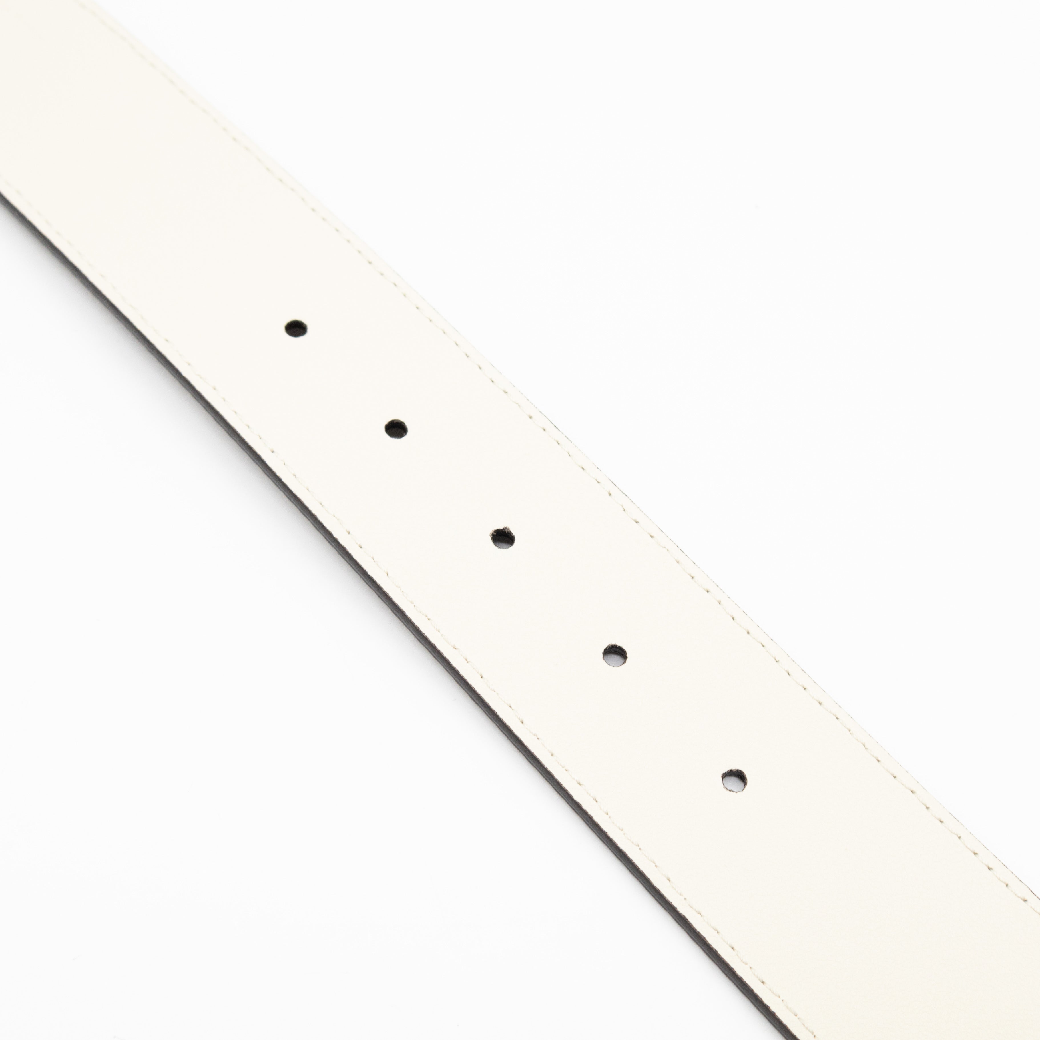 GG Marmont Wide Belt GG Supreme White Leather 85 cm