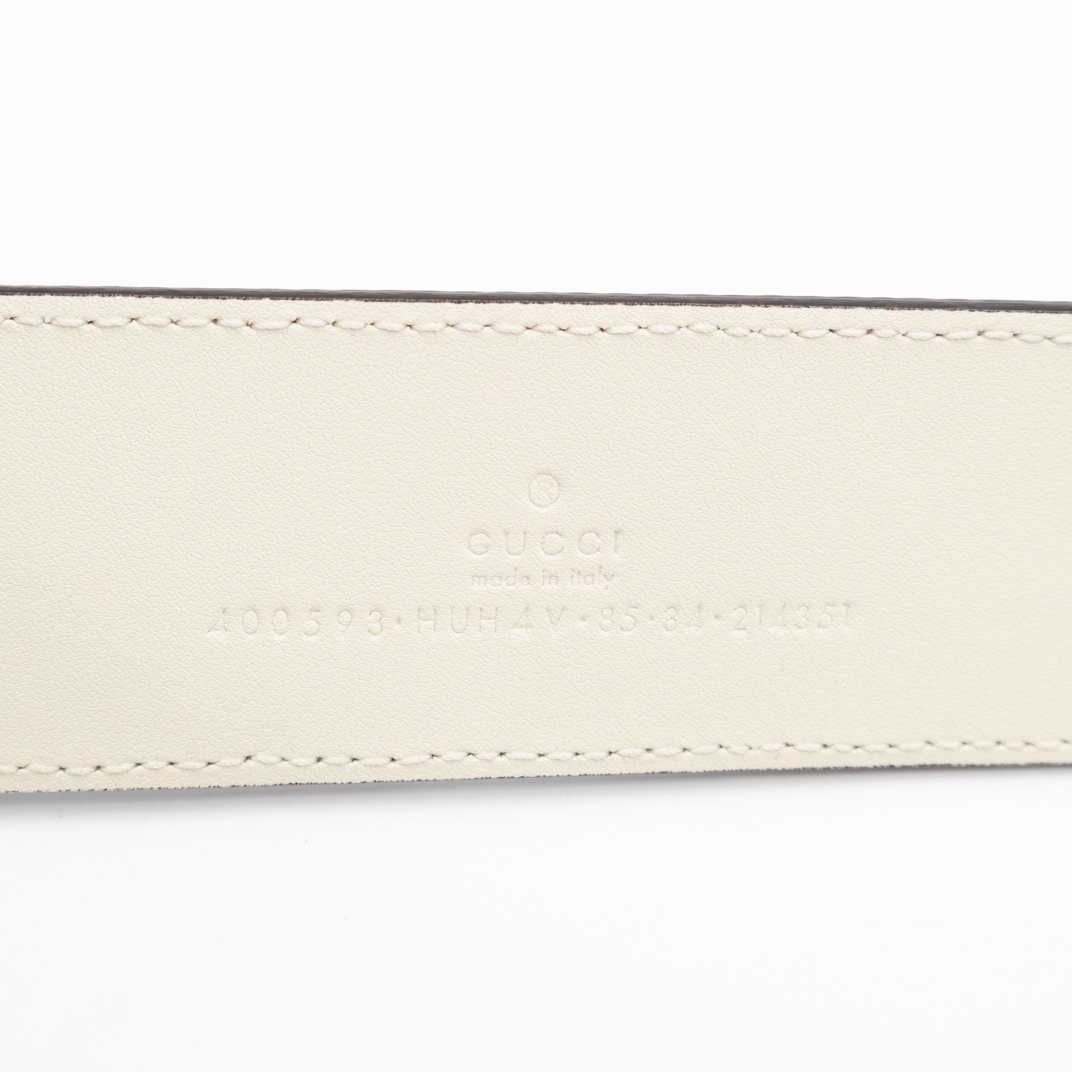 GG Marmont Wide Belt GG Supreme White Leather 85 cm