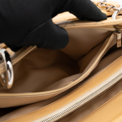 GST Grand Shopping Tote Beige Caviar Silver