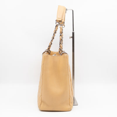 GST Grand Shopping Tote Beige Caviar Silver