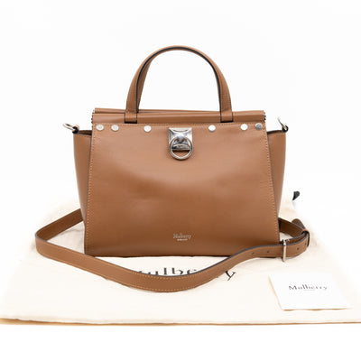 Iris Small Top Handle Stud Teak Smooth Calfskin