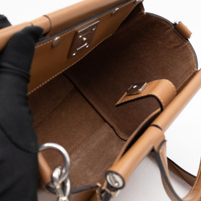 Iris Small Top Handle Stud Teak Smooth Calfskin