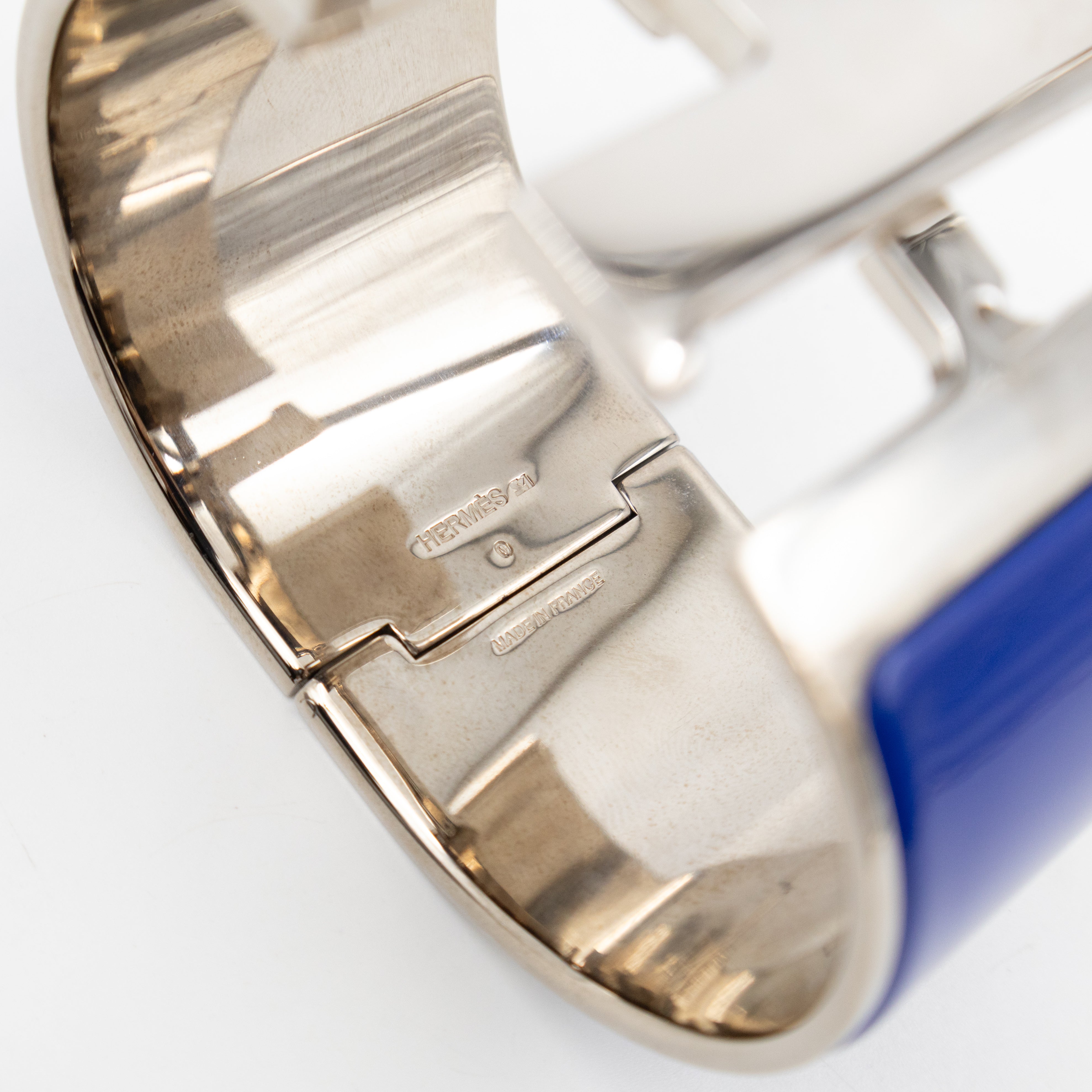 Clic Clac H Extra Wide Bracelet Bleu Electrique Silver