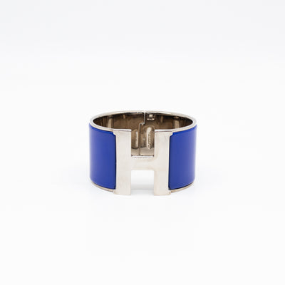 Clic Clac H Extra Wide Bracelet Bleu Electrique Silver