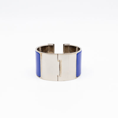 Clic Clac H Extra Wide Bracelet Bleu Electrique Silver