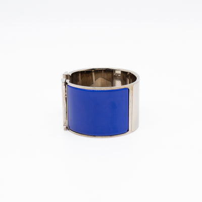 Clic Clac H Extra Wide Bracelet Bleu Electrique Silver