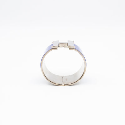 Clic Clac H Extra Wide Bracelet Bleu Electrique Silver