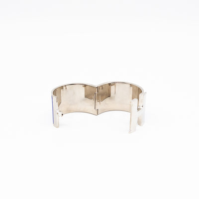 Clic Clac H Extra Wide Bracelet Bleu Electrique Silver