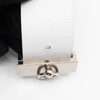 Illusion Reversible Bracelet White Red Swift Leather Palladium