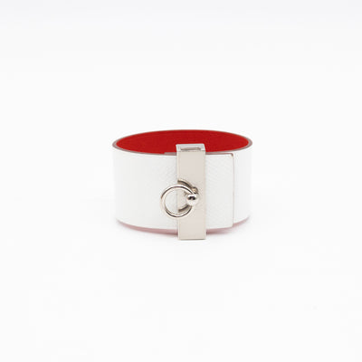 Illusion Reversible Bracelet White Red Swift Leather Palladium
