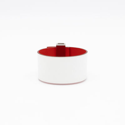 Illusion Reversible Bracelet White Red Swift Leather Palladium