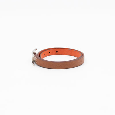Behapi Double Tour Bracelet Gold Orange Leather Palladium