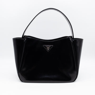 Tote Bag Brushed Black Leather