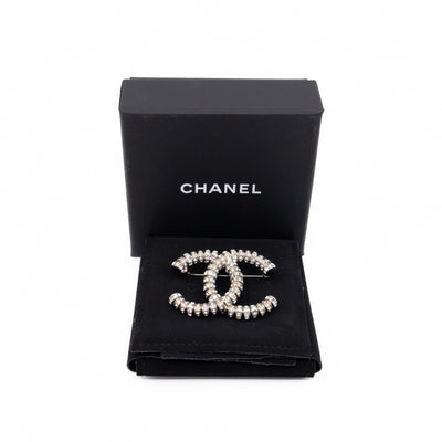 CC Crystal Silver-tone Brooch