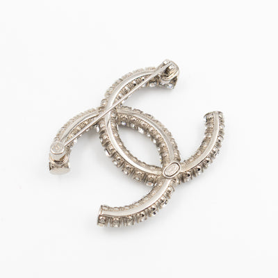 CC Crystal Silver-tone Brooch
