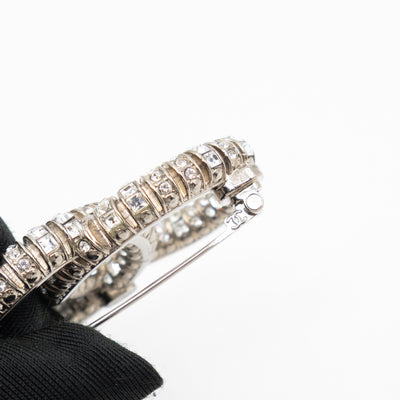 CC Crystal Silver-tone Brooch