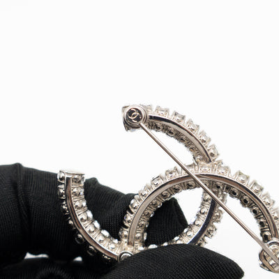 CC Crystal Silver-tone Brooch