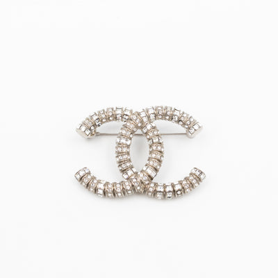CC Crystal Silver-tone Brooch