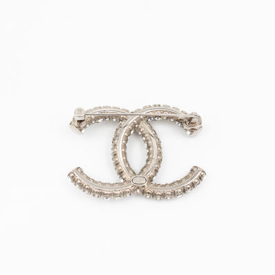 CC Crystal Silver-tone Brooch