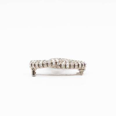 CC Crystal Silver-tone Brooch